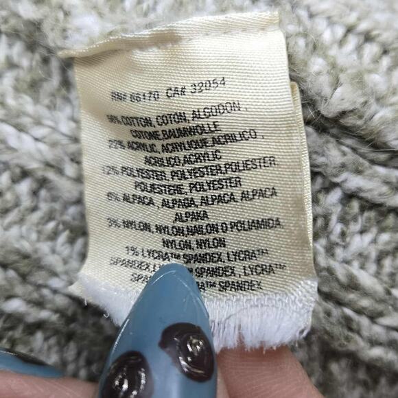 Angel of the North Cream Green Chunky Knit Dolman Sleeve Open Cardigan Size M - Picture 4 of 4